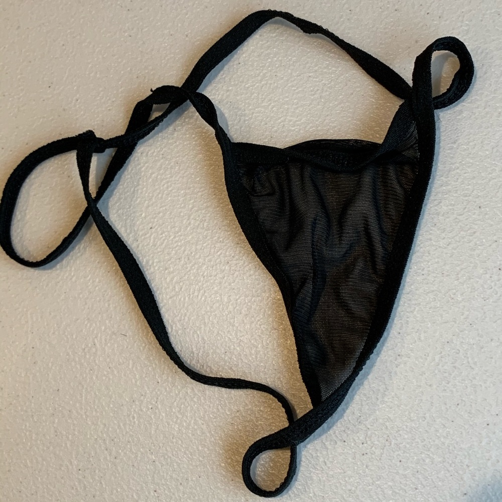 Mesh Sheer Black Thongs Panties G-String
